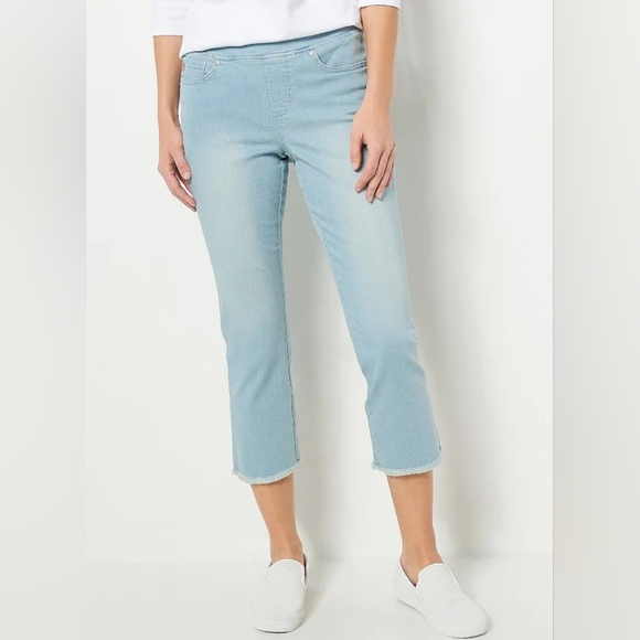 Belle by Kim Gravel Denim - Belle by Kim Gravel Blue Ankle Cropped Jeans